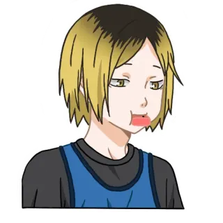 😋 Kozume Kenma Haikyuu anime, tired, sleepy, blond, kenma, haikyuu telegram sticker