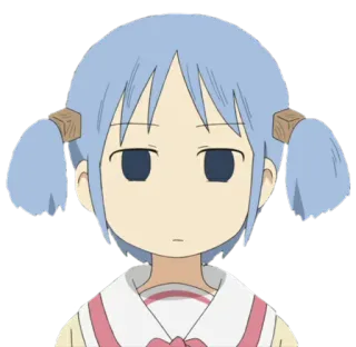 😑 Mio Naganohara Nichijou Anime, Nichijou, Mio Naganohara, Capelli blu, Codini, Inespressivo telegram sticker