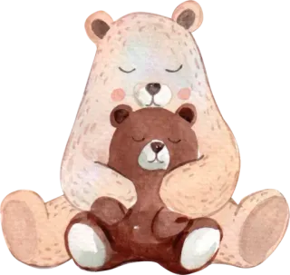 👩‍❤️‍💋‍👨 Bär, Teddybär, Tier, niedlich, Umarmung, Aquarell, herzlich whatsapp sticker