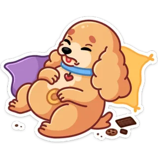 🍫 Hund, Cartoon, süß, Essen, Haustier, niedlich telegram sticker