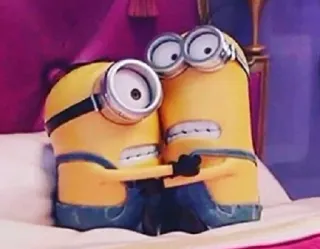 😁 Minions minions, cartoon, funny, love, hug telegram sticker