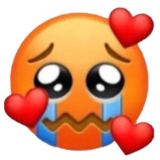 🥺 Эмодзи, Грустный, Любовь, Сердечки, Плач whatsapp sticker