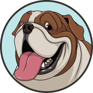 😄 dog, animal, bulldog, pet telegram sticker