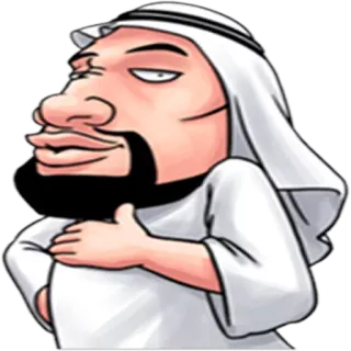 😏 cartoon, middle eastern, man, character, smirk, arab telegram sticker