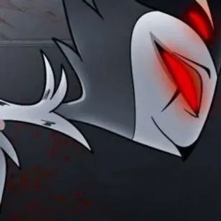🦉 Stolas Helluva Boss kartun, burung hantu, iblis, neraka, mata merah, animasi telegram sticker
