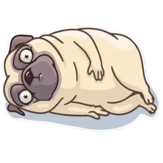 🙁 pug, cachorro, animal, desenho animado, adesivo, animal de estimação, fofo telegram sticker