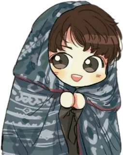 😊 lindo, dibujos animados, manta, acogedor, kawaii telegram sticker