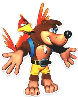 🤷‍♂️ Banjo Banjo-Kazooie Videospiel, Bär, Vogel, Cartoon telegram sticker