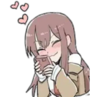 😳 anime, cute, happy, girl, hearts telegram sticker