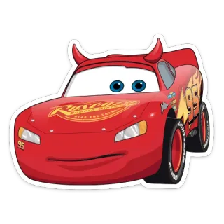 😐 Lightning McQueen Cars Rust-eze mobil, kartun, lightning mcqueen, cars, disney, pixar, film telegram sticker