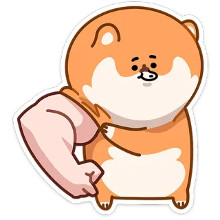 💪 햄스터, 만화, 동물, 귀여운, 마스코트, 강한 telegram sticker