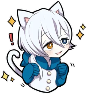 ✨ Anime, Catgirl, Manga, Kawaii, Słodkie, Naklejka telegram sticker