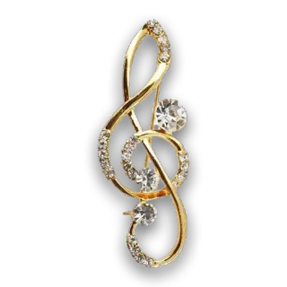 💍 Скрипичный ключ, Музыка, Золото, Ювелирные изделия, Брошь, Нота, Бриллиант telegram sticker