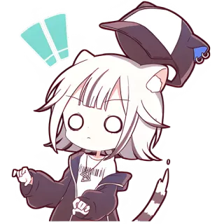 😱 Anime, Mèo gái, Sticker, Chibi, Dễ thương telegram sticker