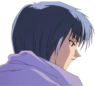 😔 Anime, Mangá, Feminino, Personagem, Cabelo azul whatsapp sticker