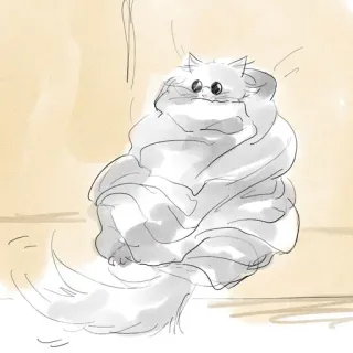 🐈 Katze, Tier, flauschig, süß, Haustier, fell, Skizze, Zeichnung telegram sticker