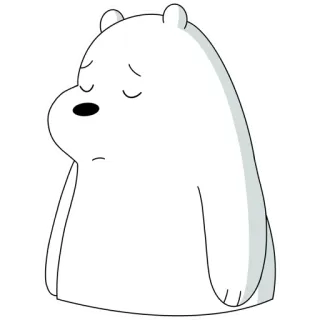 😔 Ice Bear We Bare Bears Мультфильм, Медведь, Белый медведь, Грустный, Мы обычные медведи telegram sticker