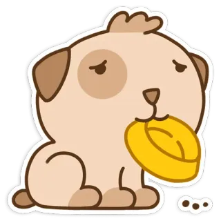 😔 cão, cachorro, fofo, animal, animal de estimação, frisbee, desenho animado telegram sticker