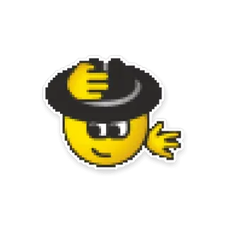 🎩 biểu tượng cảm xúc, mũ, emoji, gián điệp, điệp viên telegram sticker
