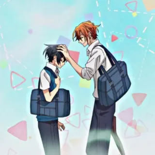 🥰 Anime, Manga, École, Amis, Garçon, Affection telegram sticker