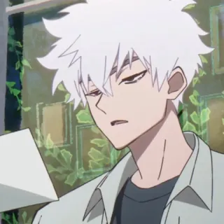 ⌚️ Anime, cabelo branco, personagem, ilustração, mangá telegram sticker