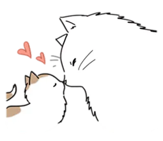 ❤ gatti, amore, carino, bacio, animali telegram sticker