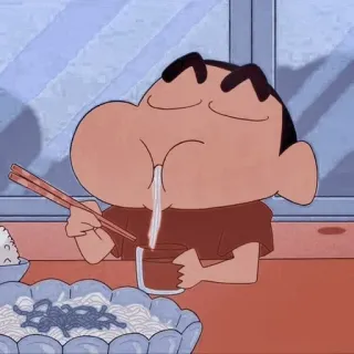 🍠 Shin-chan Crayon Shin-chan Anime, Kartun, Makanan, Mie, Makan, Crayon Shin-chan telegram sticker