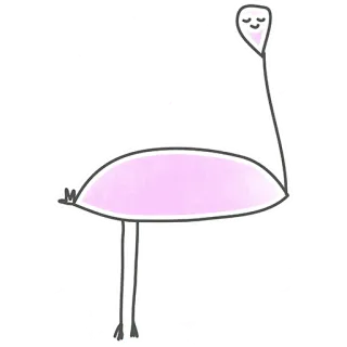 🦩 flamenco, pájaro, rosa, lindo, animal, dibujos animados, garabato telegram sticker