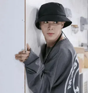 😶 persoon, man, hoed, casual, Koreaans, mannelijk, aziatisch telegram sticker