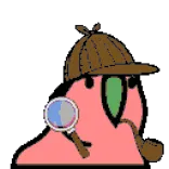 🦜 detective, investigator, magnifying glass, hat, pipe, cartoon, mystery telegram sticker