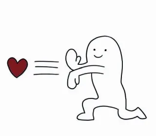 💌 сердце, любовь, милый, персонаж, мультфильм, простой, минималистичный telegram sticker