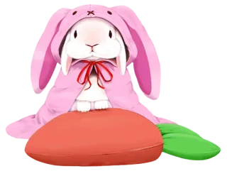 🐰 coelho, coelhinho, cenoura, fofo, animal, rosa, peludo telegram sticker