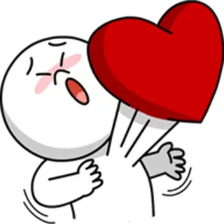 ❤ amor, corazón, lindo, dibujos animados, emoción, pegatina, personaje whatsapp sticker