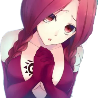 🙏 anime, woman, girl, character, red hair telegram sticker