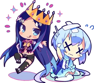 👑 Anime, Chibi, Ratu, Putri, Lucu, Kartun telegram sticker