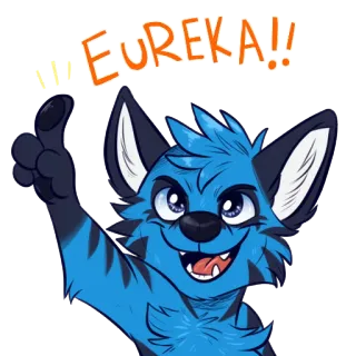 ‼ EUREKA!! 尤里卡, 兽人, 拟人, 卡通, 成功, 点赞 telegram sticker