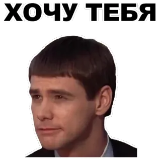 😌 Jim Carrey ХОЧУ ТЕБЯ actor, película, comedia, retrato whatsapp sticker