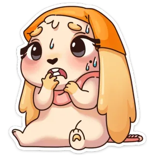 😅 собака, испуганный, обеспокоенный, милый, кавайный, мультик, животное whatsapp sticker