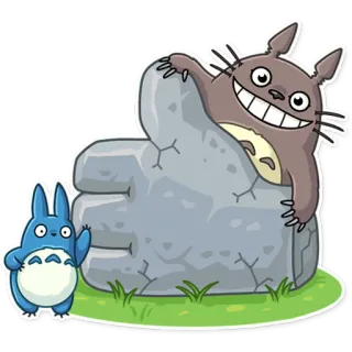 👍 Totoro My Neighbor Totoro Totoro, Anime, Cartoon, Duim omhoog, Schattig telegram sticker