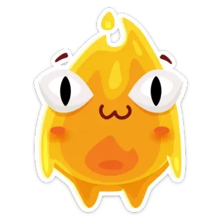 😈 slime, monster, imut, kuning, kartun, karakter whatsapp sticker