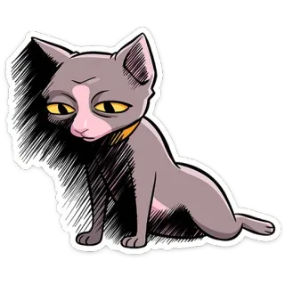 🫠 แมว, สัตว์, สติกเกอร์, สัตว์เลี้ยง, การ์ตูน, ภาพประกอบ, แมวบ้าน telegram sticker