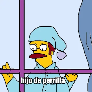 📫 hijo de perrilla dessin animé, insulte, espagnol, vêtement de nuit, style simpson telegram sticker