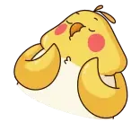👏 귀여운, 새, 노란색, 만화, 졸린 telegram sticker