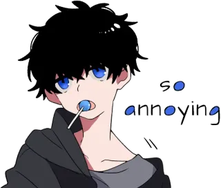 🍭 so annoying Anime, Khó chịu, Kẹo mút, Phim hoạt hình, Thiếu niên telegram sticker