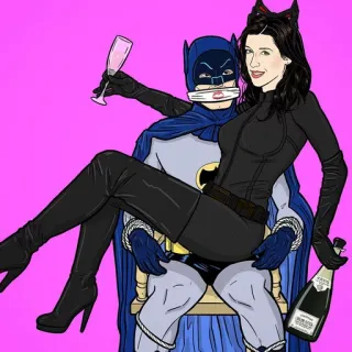 😁 Batman, Catwoman Superheld, Comic, Figuren, Party whatsapp sticker