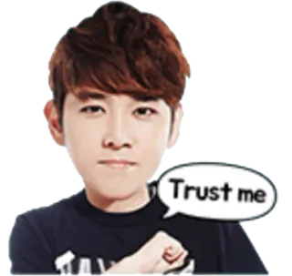 😎 Trust me cartoon, vertrouwen, tekstballon, persoon telegram sticker