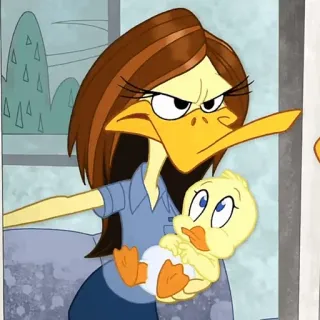 🥕 dibujos animados, pato, bebé, enojado, Looney Tunes, Warner Bros telegram sticker