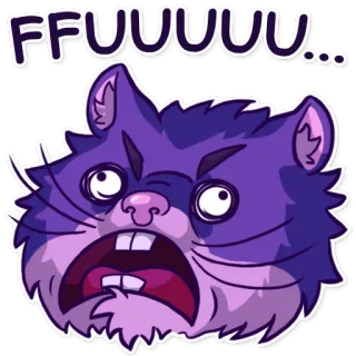 😤 FFUUUU... ярость, злой, кот, мем, мультфильм, выражение telegram sticker