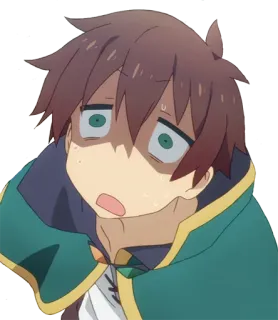 😞 Kazuma Konosuba อนิเมะ, ตัวละคร, ตลก, ปฏิกิริยา, kazuma, konosuba telegram sticker