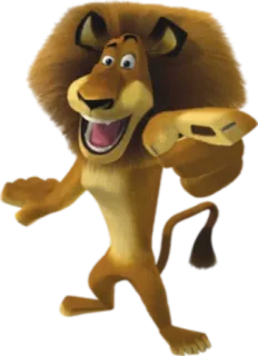 👉 Alex the Lion Madagascar leone, cartone animato, animale, animato, zoo telegram sticker
